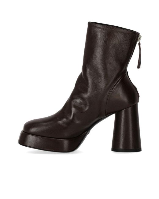 Halmanera Black Lara Dark Brown Heeled Ankle Boot