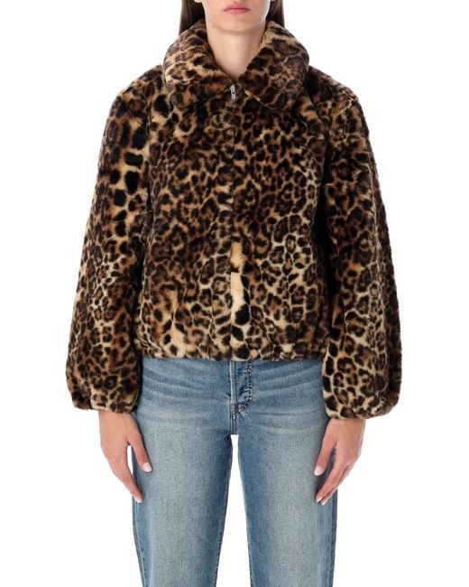 Levi's Black Elle Leopard Faux Shearling Sherpa Jacket