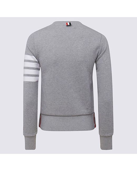 Thom Browne Gray Light Grey Cotton Sweatshirt