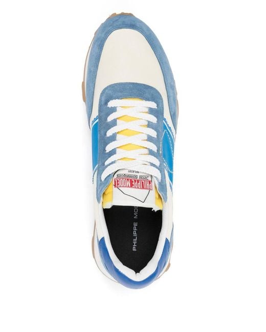 Philippe Model Blue Leather And Fabric Sneakers for men