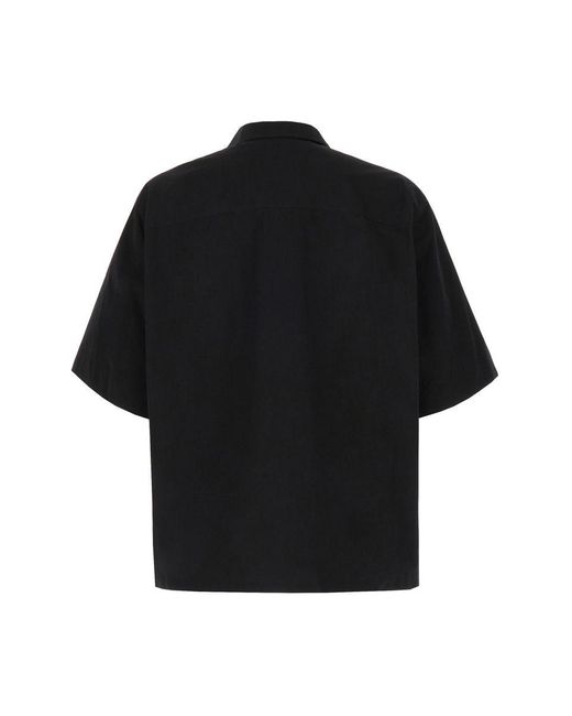 Jil Sander Black Bowling Shirt With Buttons for men