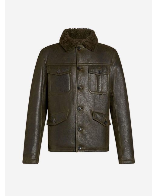 Etro Green Sheepskin Jacket for men