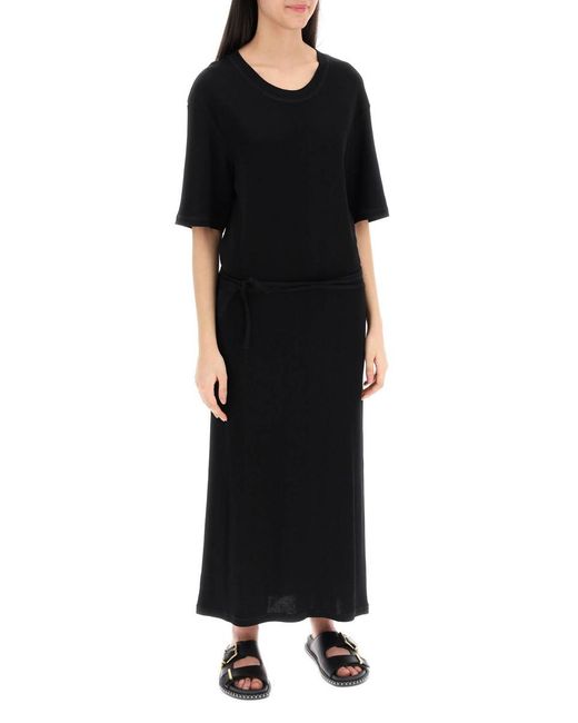 Lemaire Black Maxi T-Shirt Style Dress