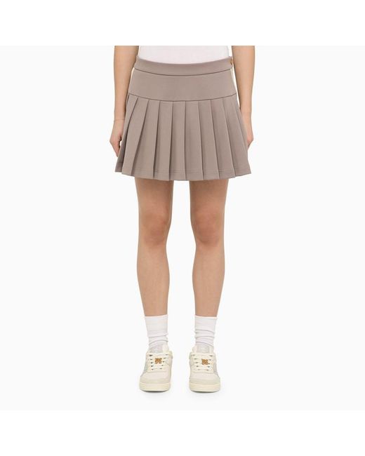 Palm Angels Natural Lilac Pleated Mini Skirt