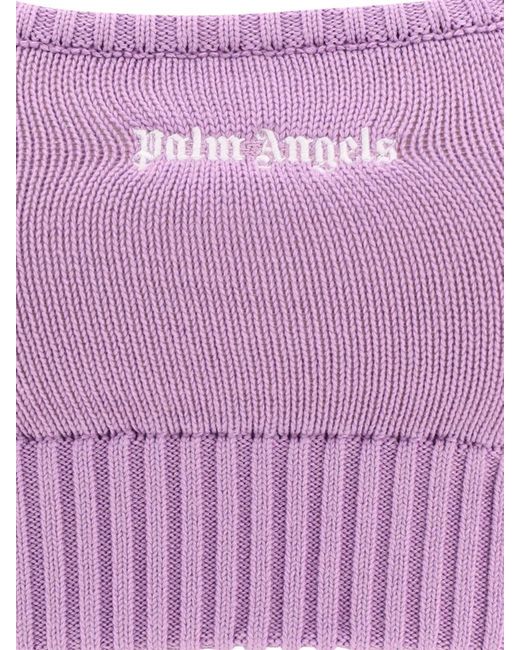 Palm Angels Purple "Classic Logo" Knit Top