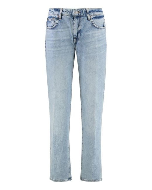 7 For All Mankind Blue Calie Straight Leg Jeans
