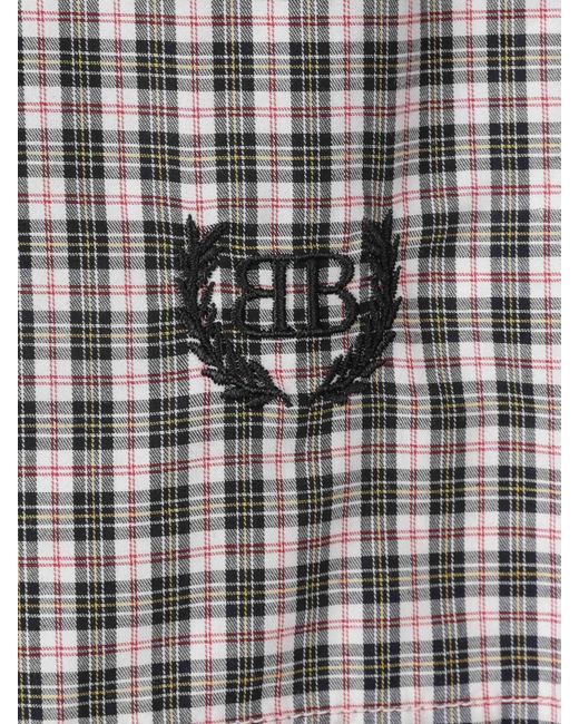 Balenciaga White Checkered Cotton Bermuda Shorts for men