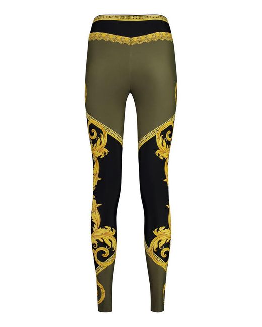 Versace Green Printed Leggings