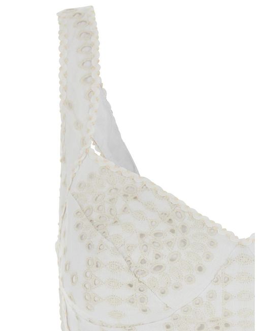 Charo Ruiz White Goldie' Top With V-Neck