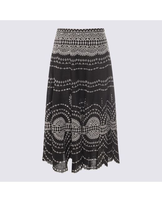 Charo Ruiz Gray And Cotton Skirt