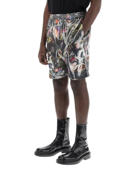 Acne Gray "printed Shorts For B for men