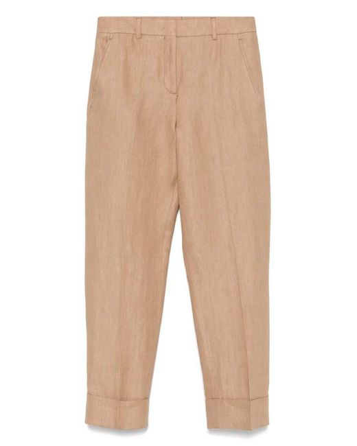 Incotex Natural Regular Fit Linen Trousers