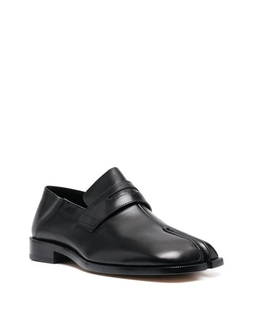Maison Margiela Black Tabi Leather Loafers for men