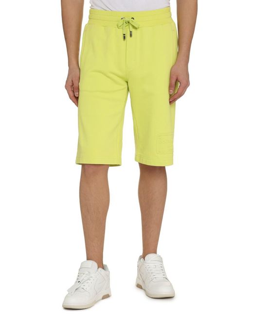 Dolce & Gabbana Yellow Fleece Shorts for men