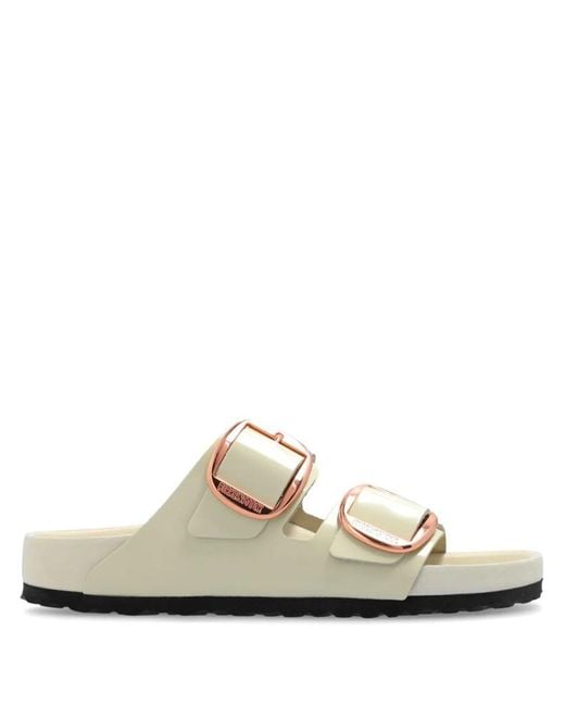 Birkenstock White Arizona Big Buckle Shoes