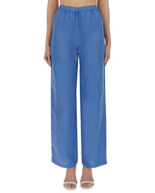 120% Lino Blue Linen Pants