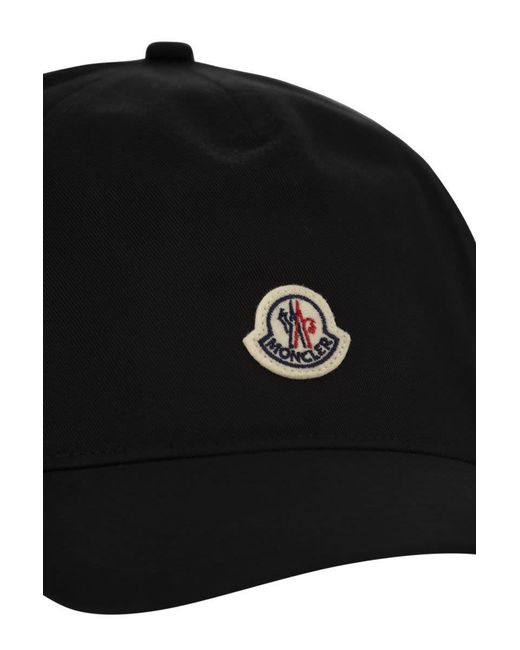 Moncler Black Baseball Cap With Logo