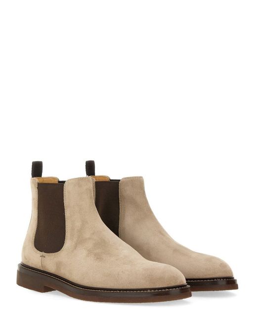 Brunello Cucinelli Brown Suede Chelsea Boot For for men