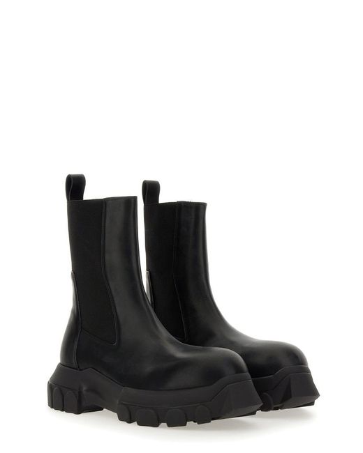 Rick Owens Black 'Beatle Bozo Tractor' Ankle Boots for men