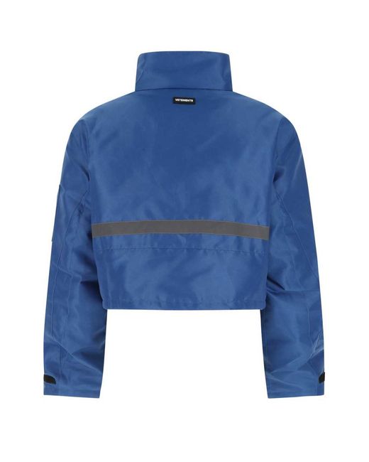 Vetements Blue Polyester Padded Jacket for men
