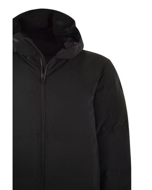 Herno Black New Impact Long Down Jacket With Hood for men