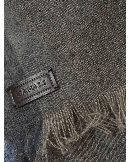 Canali Multicolor Wool Jacquard Scarf for men