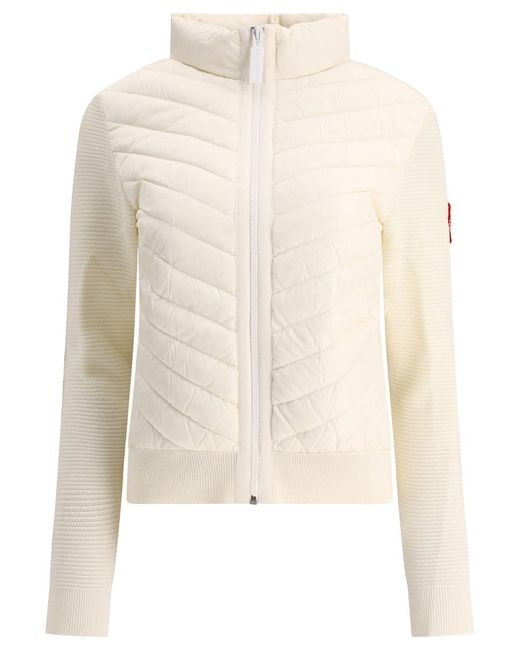 Canada Goose White "Hybridge Knit" Down Jacket