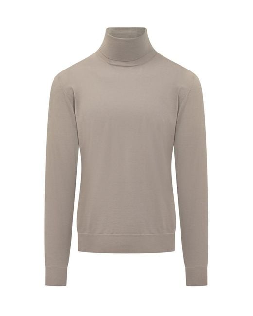 FILIPPO DE LAURENTIIS Gray Wool Turtleneck Beige for men
