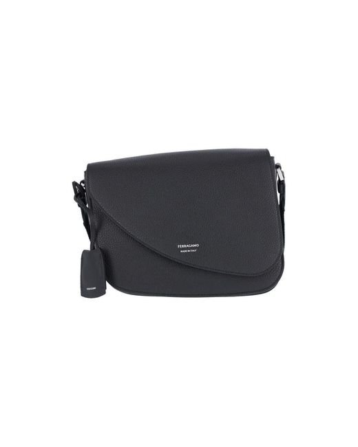 Ferragamo Black Medium Crossbody Bag Fiamma for men