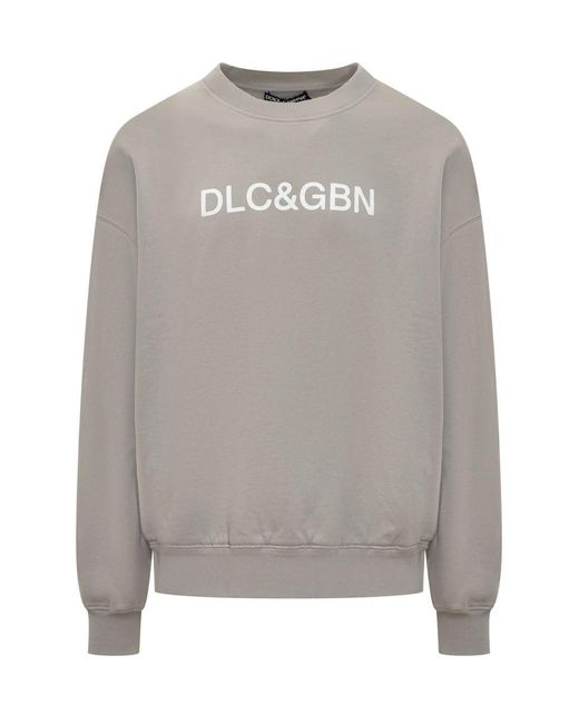 Dolce & Gabbana Gray Sweatshirt With Logo for men