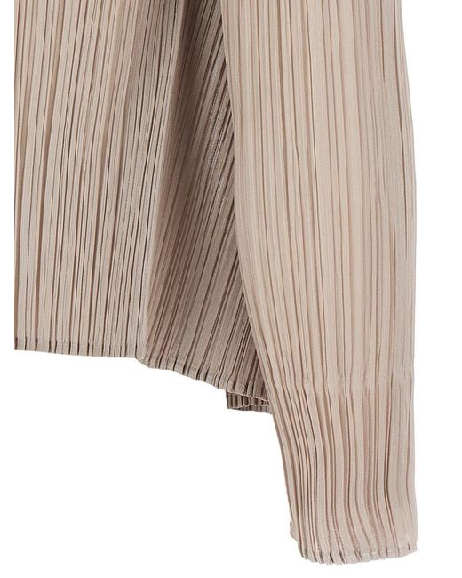 Pleats Please Issey Miyake Natural 'New Colorful Basics 4' Cardigan
