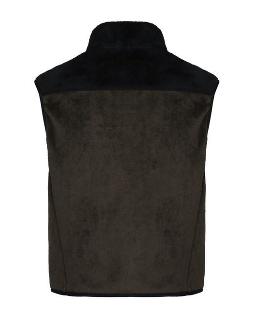 Moncler Black Padded Fleece Gilet for men