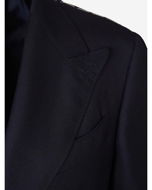 Canali Blue Cashmere Plain Suit for men