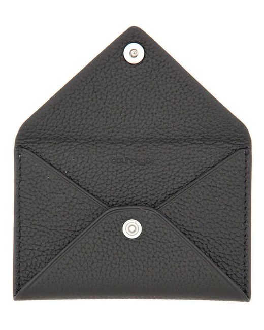 Courreges Black Envelope Card Holder