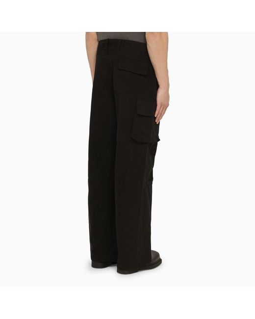Our Legacy Black Cotton Cargo Trousers for men