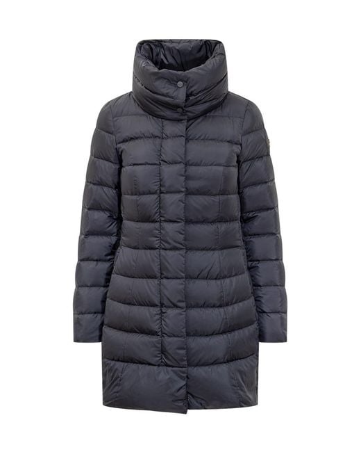 Peuterey Blue Down Jacket With High Collar