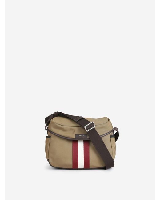 Bally Brown Code Nylon Shoulder Bag for men