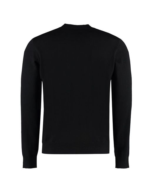 DSquared² Black Virgin Wool Crew-neck Sweater for men
