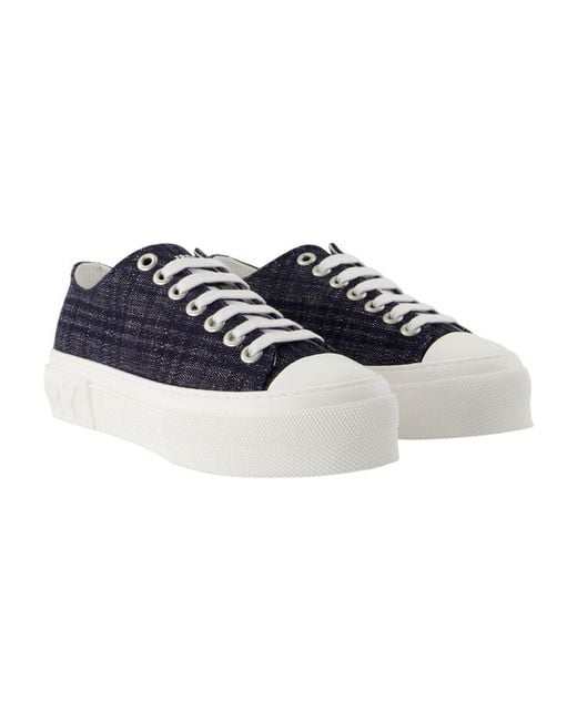 スニーカー Burberry Jack L Low Sneakers - Burberry - Cotton - Blue Burberry Jack L Low Sneakers in Blue | Lyst
