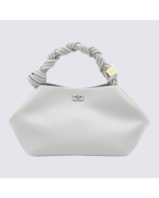 Ganni White Oyster Bou Small Top Handle Bag