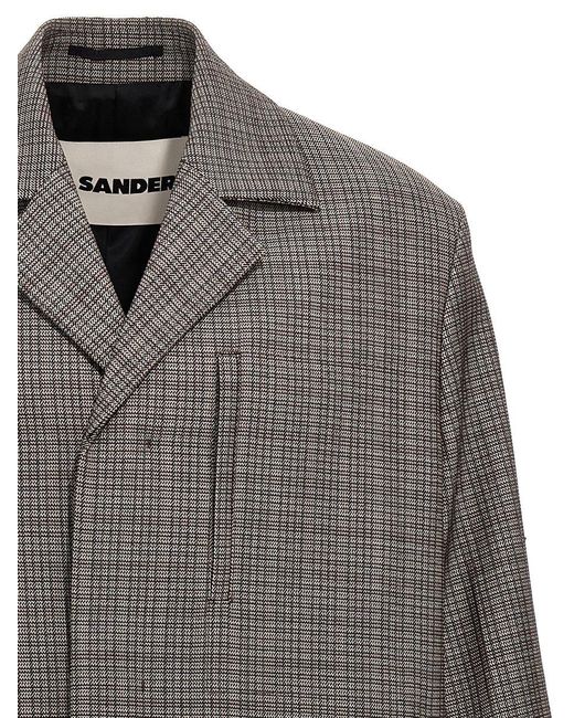 Jil Sander Gray Check Long Coat Coats, Trench Coats for men