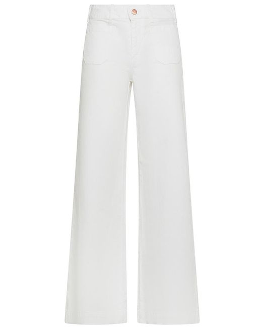 CIGALA'S White Palazzo Cotton Pants With Pockets