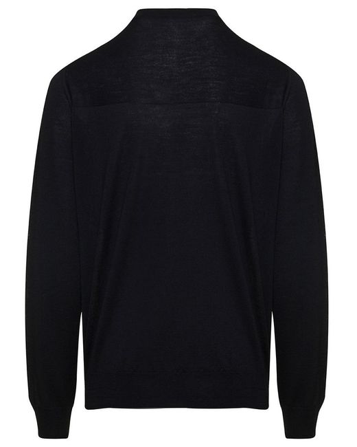 Jil Sander Blue Crewneck Sweater With Long Sleeves for men