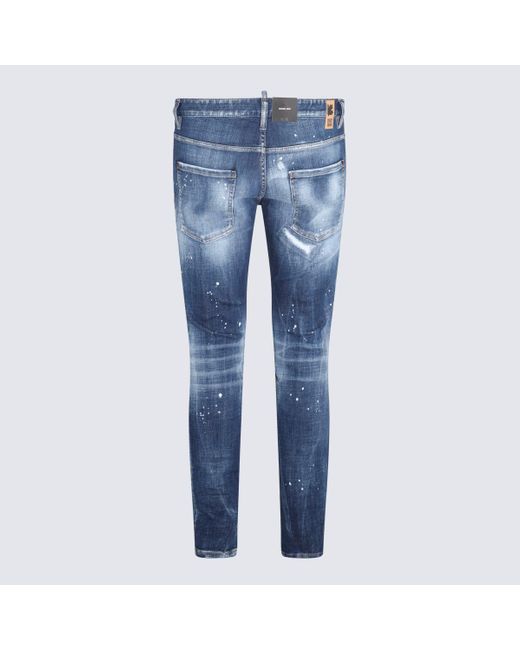 DSquared² Dark Blue Cotton Blend Jeans for men