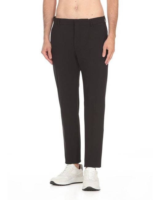 PT Torino Black Epsilon' Trousers In Technical Fabric for men