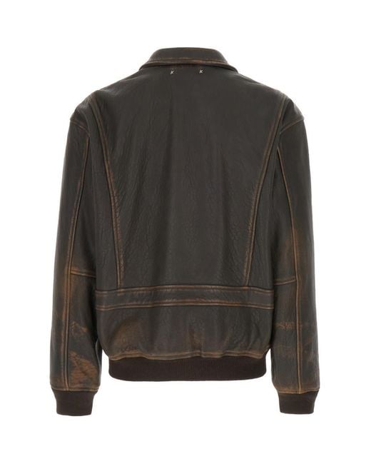 Golden Goose Deluxe Brand Black Leather Jackets for men