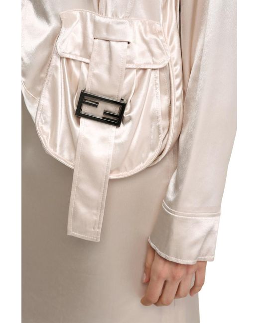 Fendi White Padded Jacket With Zip And Snaps