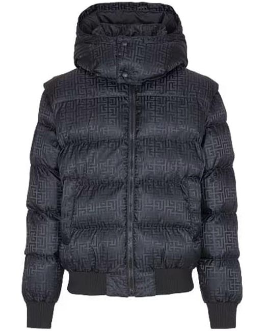 Balmain Blue Short Down Jacket for men