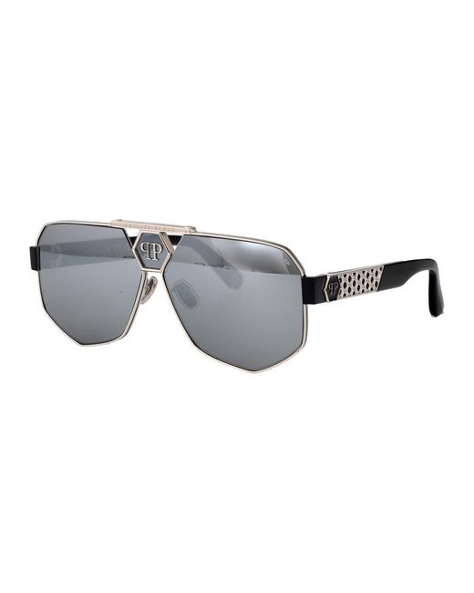 Philipp Plein Gray Sunglasses for men