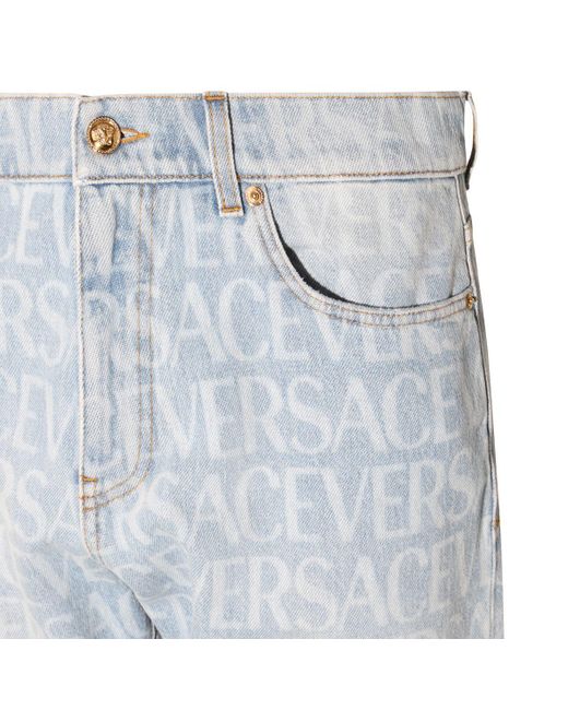 Versace Blue Light Cotton Jeans for men